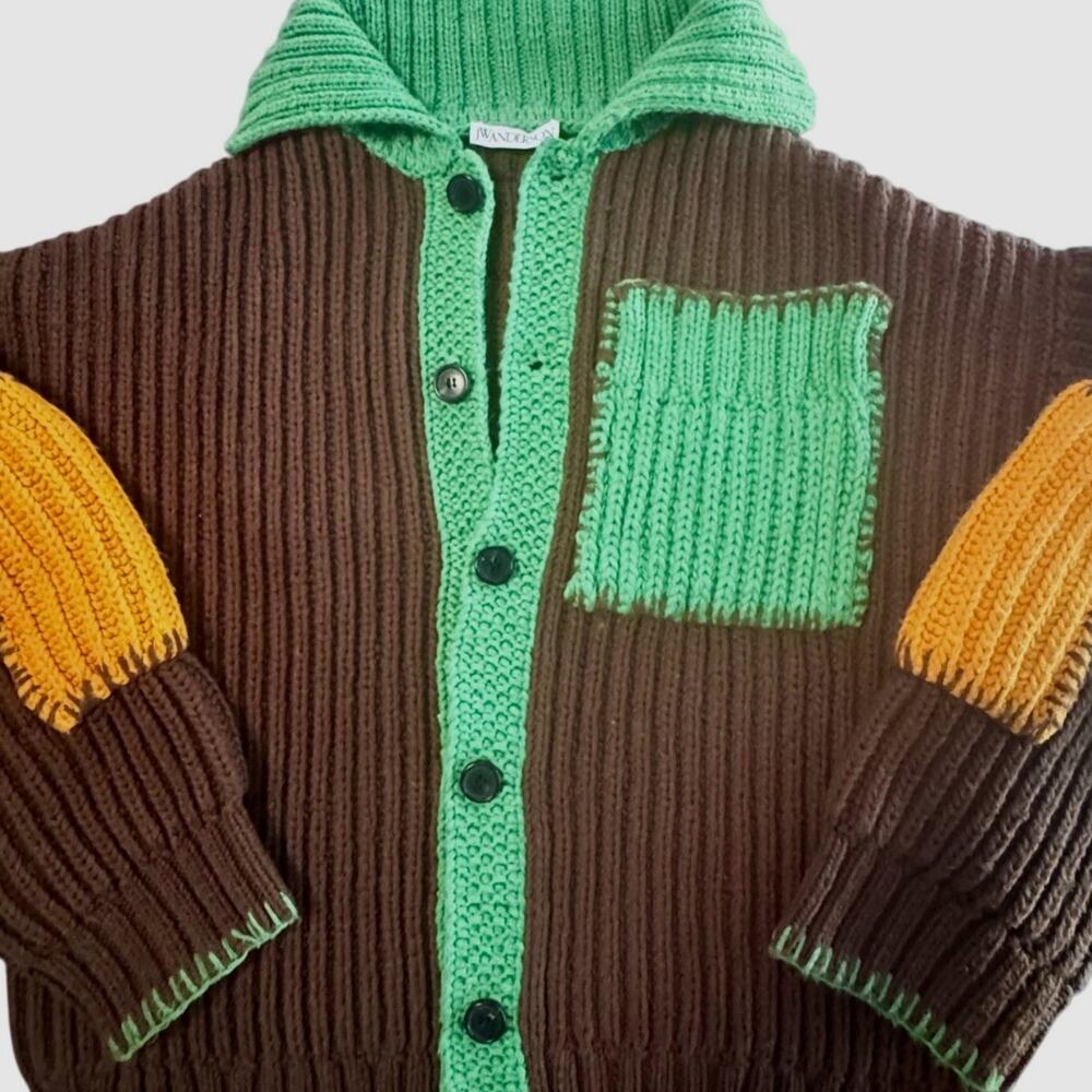 JW Anderson - Men's Patchwork Cotton-Blend Cardigan - O/S